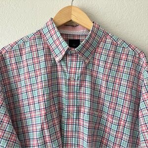 Tailorbyrd Shirt Men’s XL 100% Cotton X-Large Button Long Down Sleeve Pink Green